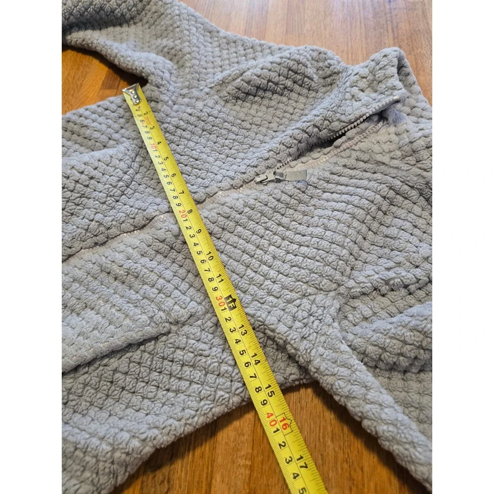 Swiss Alps Girl M (10/12) Gray Fleece Full Zip Mock Neck Slash Pocket Jacket‎